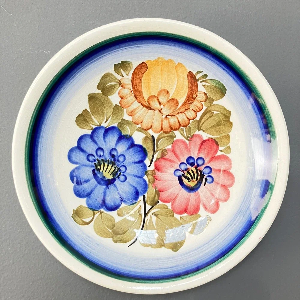 ZF Kolo Wall Plate Wloclawek 6.75in Multicolor Hand Painted Polish Folk Art